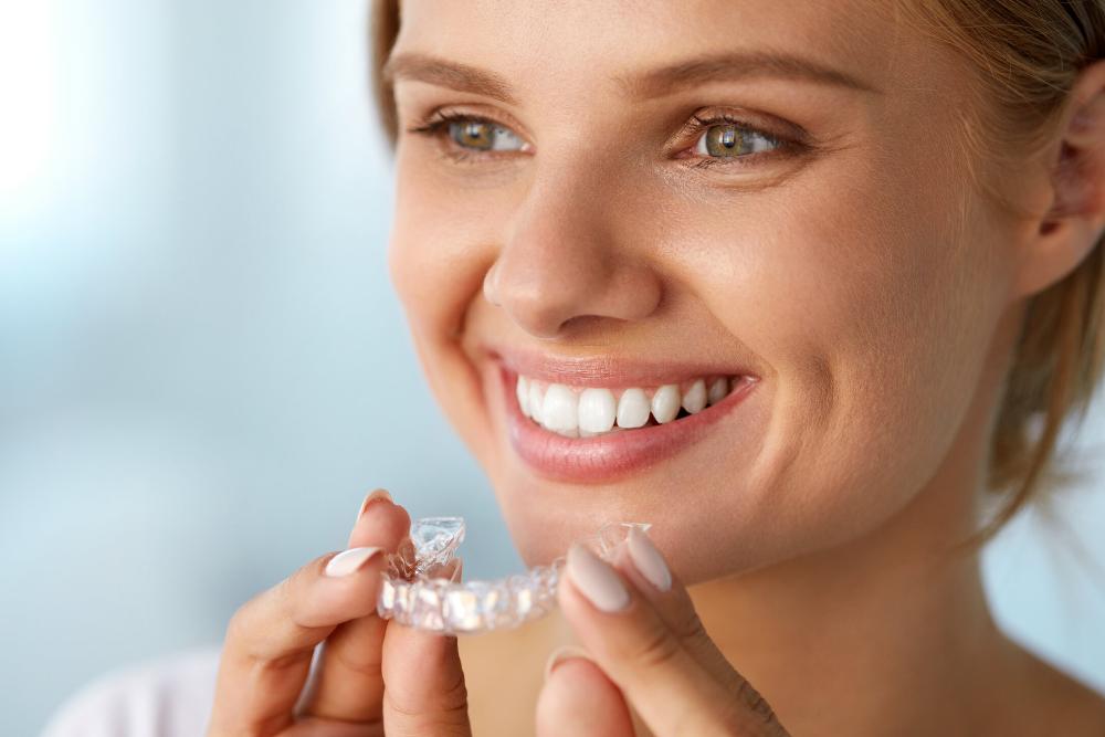 woman wearing Invisalign