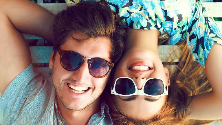 couple with sunglasses