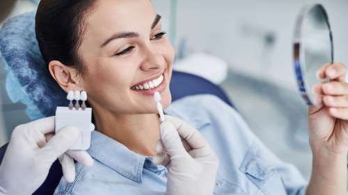 woman holding a mirror