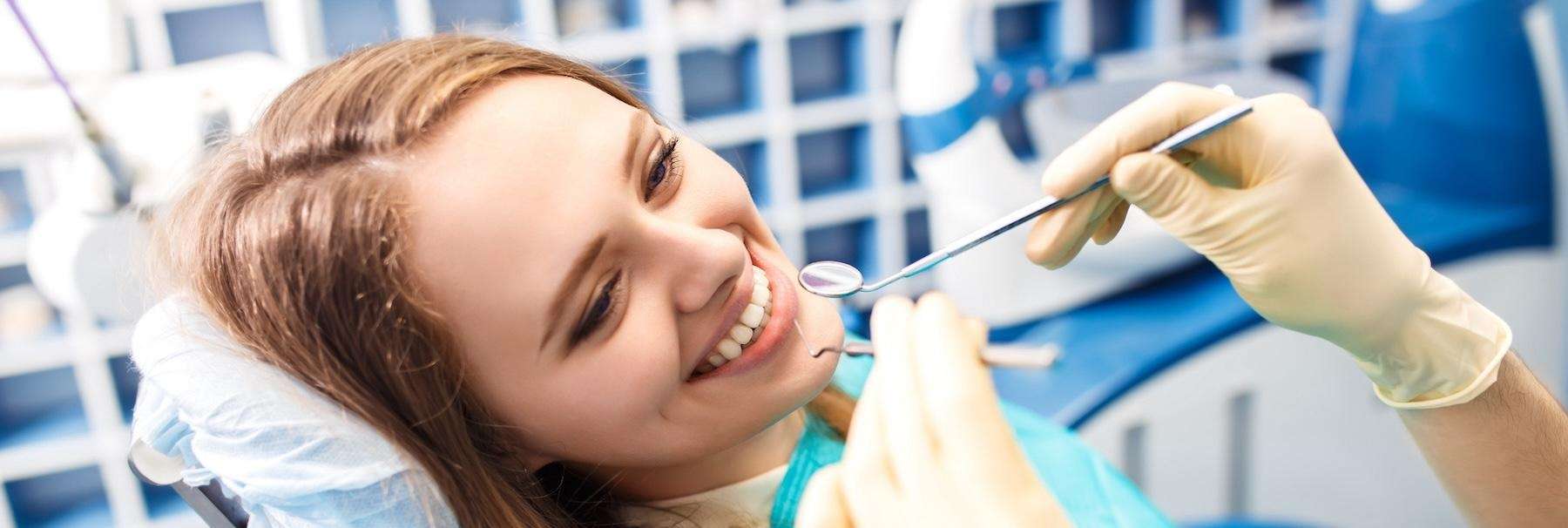 woman sitting in a dental chair