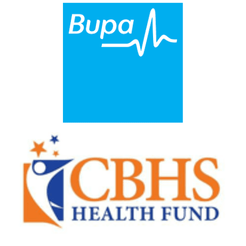 bupa and CBHA health fund logos